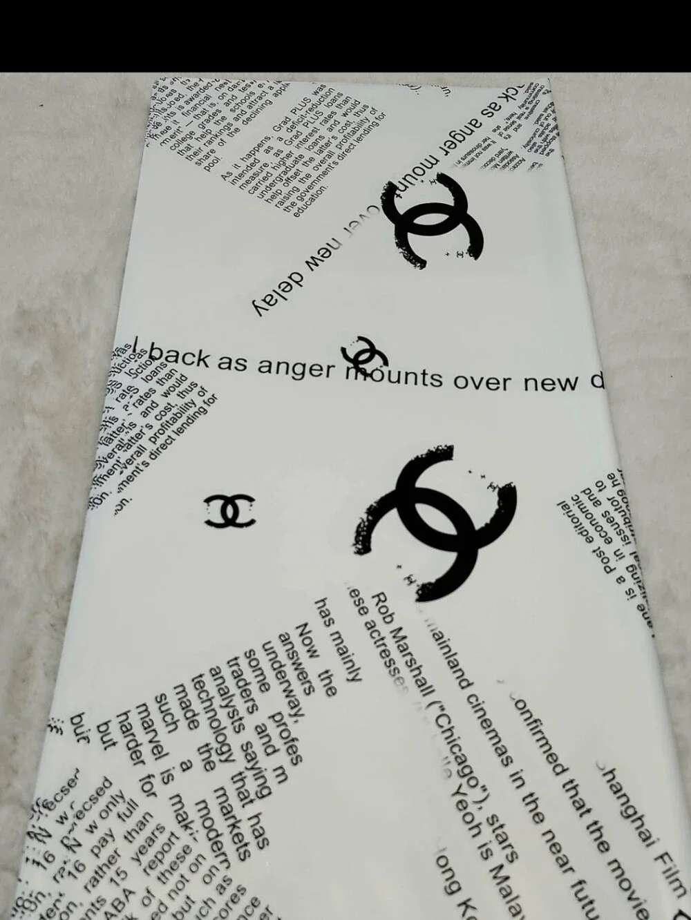 Black & White Floral Wrapping Paper 10 Sheets & 5 Yds Matching Ribbon Set